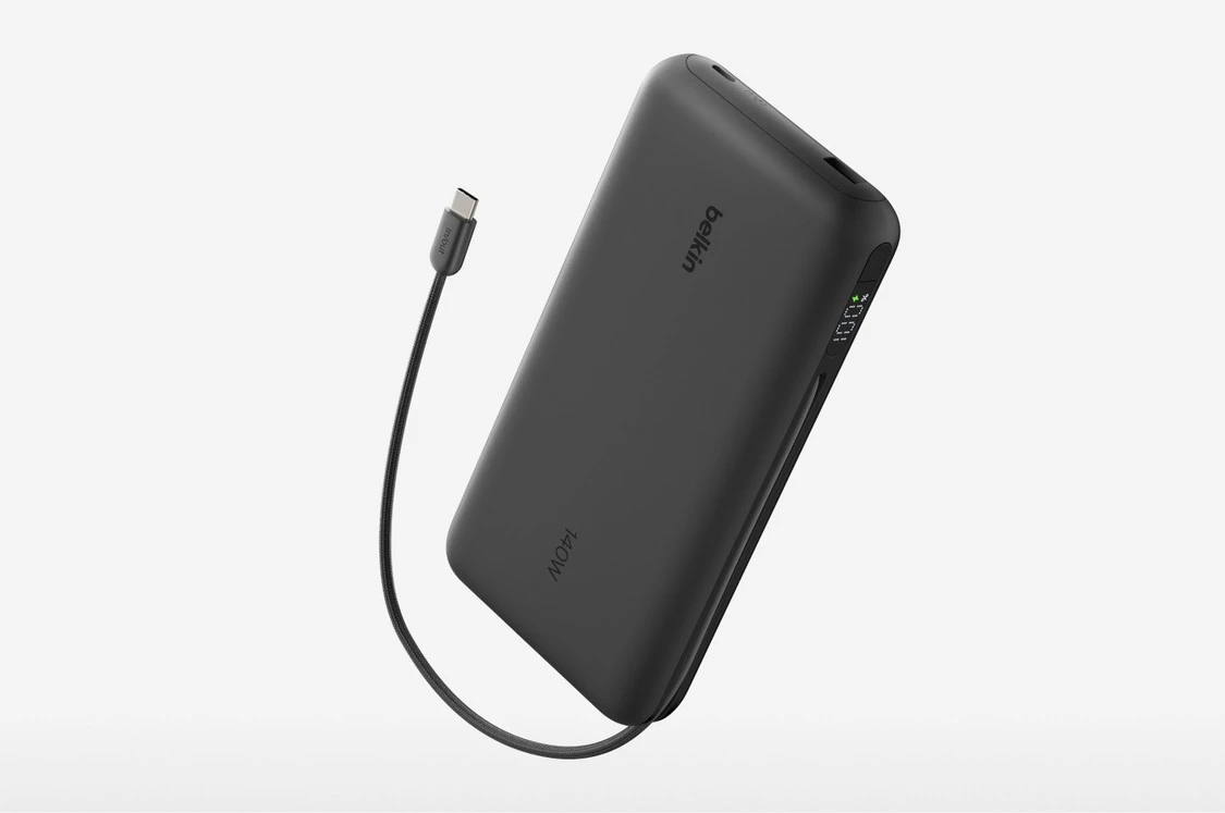 Акумулятор портативний літій-іонний Power Bank Belkin 25000мА·год, 158Вт, з інтегрованим кабелем USB - 2