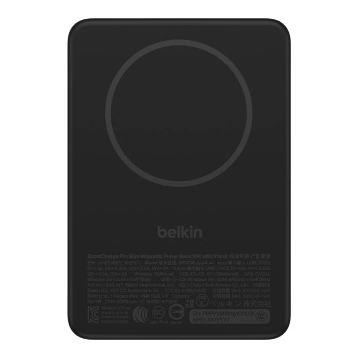 Акумулятор портативний літій-іонний Power Bank Belkin 10000мА·год, 30Вт PD/Qi2 15Вт, Magnetic Kickst