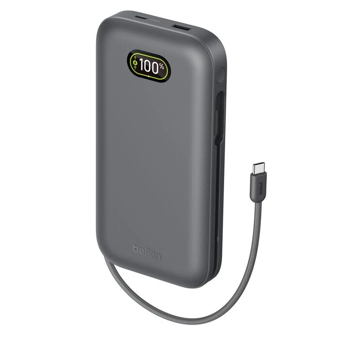 Акумулятор портативний літій-іонний Power Bank Belkin 27000мА·год, 240Вт, з інтегрованим кабелем USB