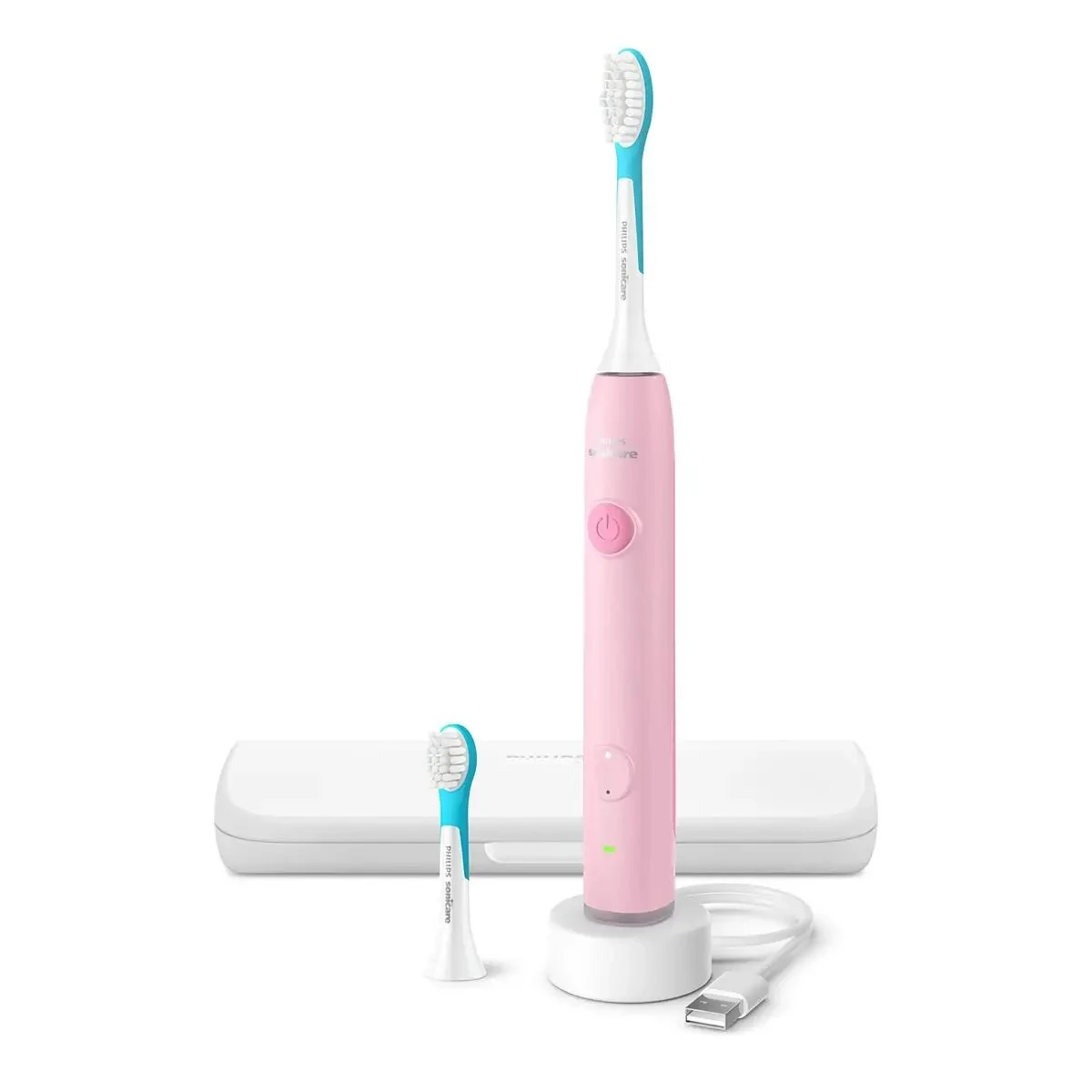Щітка зубна електр. Philips, Sonicare For Kids Smart, насадок-2, дорожній футляр, 2 наклейси, рожени