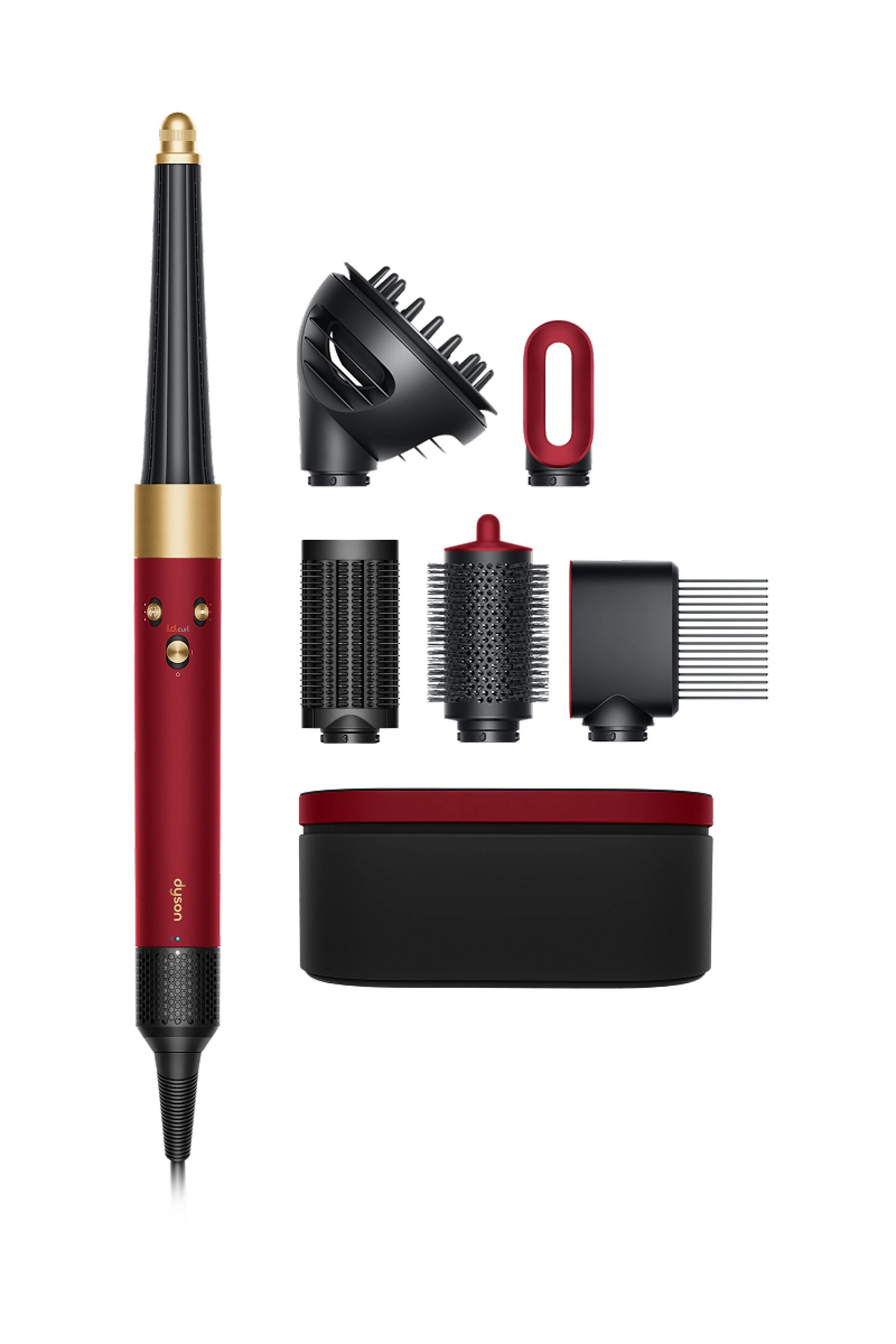 Стайлер Dyson Airwrap I.D. HS08 T3/T4 Curly+Coily Red Velvet/Gold, 1300Вт, темп.режимів-3, насадок-6
