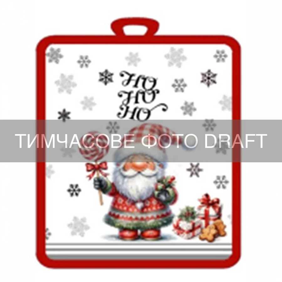 Прихватка ARDESTO Christmas Santa 18х20см, 100% поліестер (верх), 100% бавовна (низ), сірий