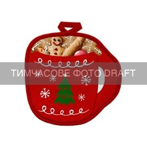 Прихватка ARDESTO Christmas Red Mug 20х20см, 100% поліестер (верх), 100% бавовна (низ), червоний - 2