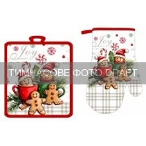 Набір прихваток для кухні ARDESTO Christmas Cookies 18х20см, 18х30см, 100% поліестер (верх), 100% ба - 2