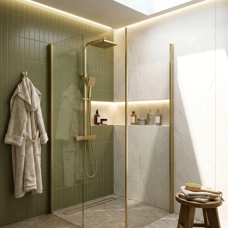 душова система Rea Atrium brushed gold (REA-P8922)