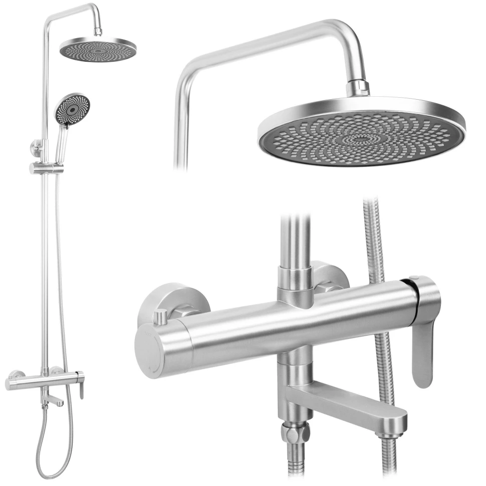 душова система з виливом Rea Arcos brushed nickel (REA-P8926) - 2