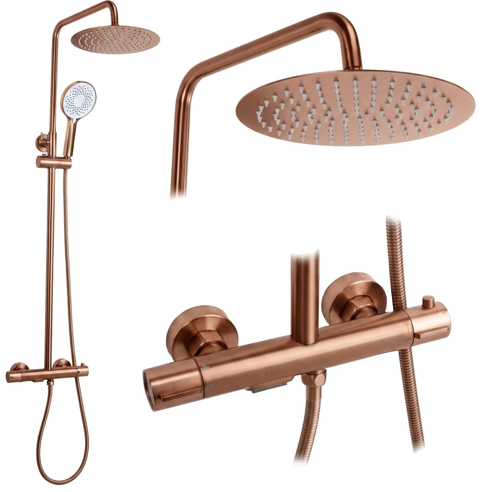 душова система з виливом Rea Drop brushed copper (REA-P9670) - 2