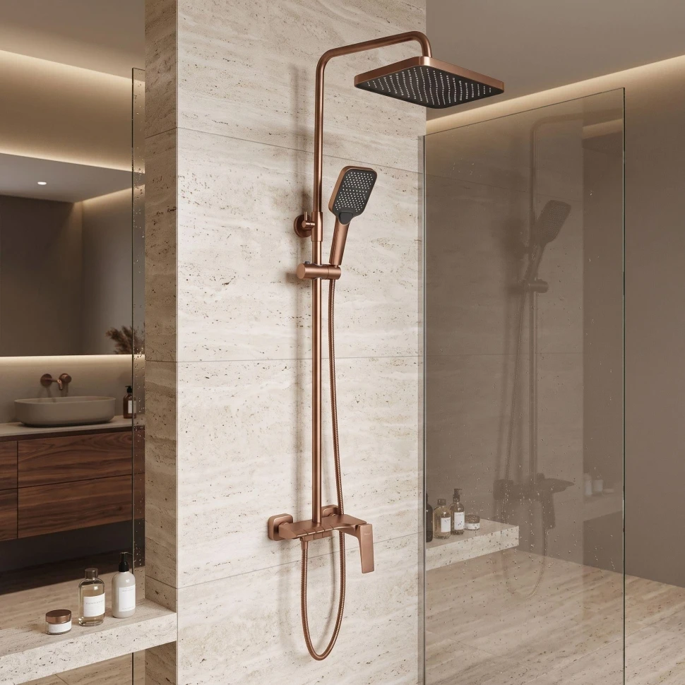 душова система з виливом Rea Joe brushed copper (REA-P4409)