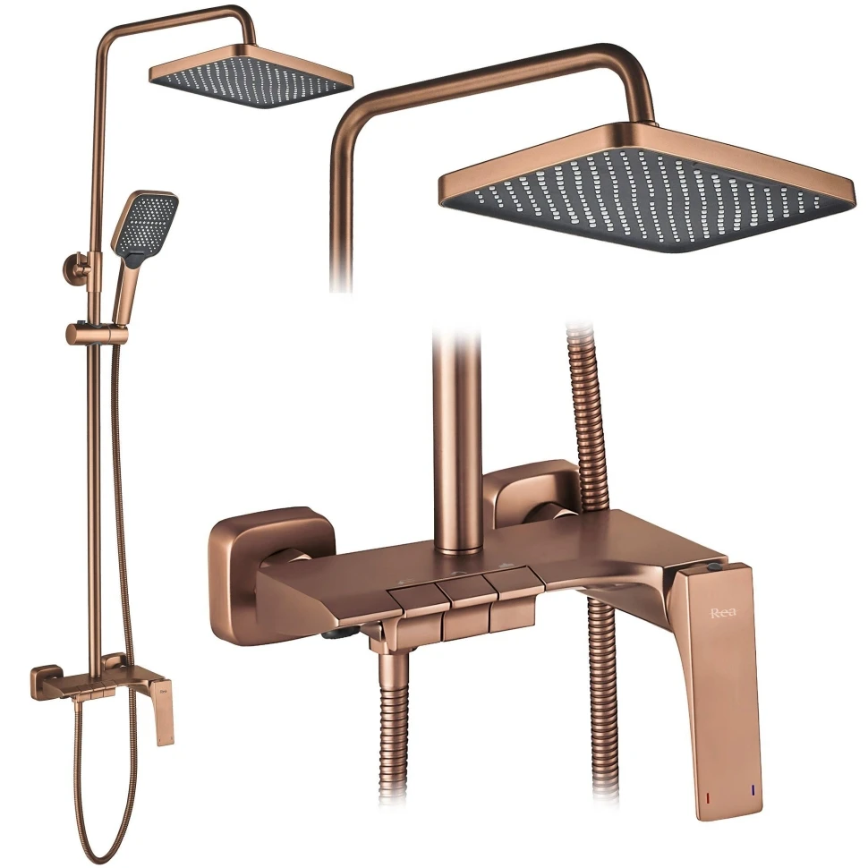 душова система з виливом Rea Joe brushed copper (REA-P4409) - 2