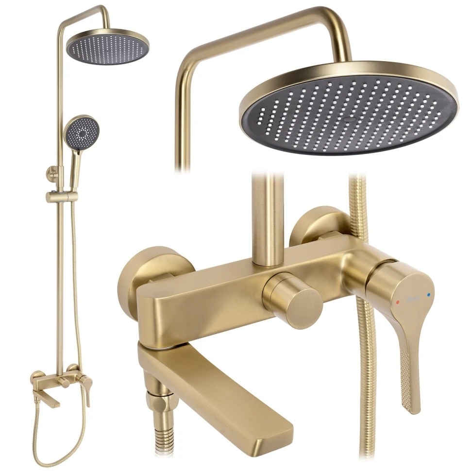 душова система з виливом Rea Maxim brushed gold (REA-P7065) - 2