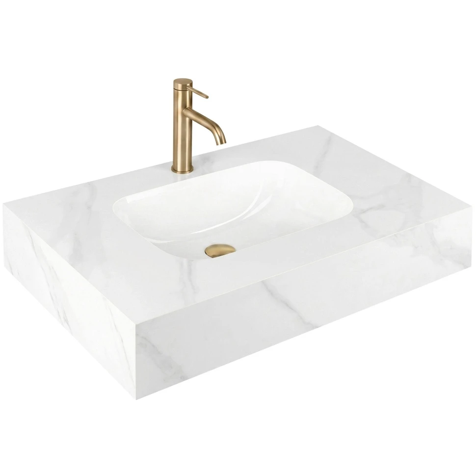 умивальник Rea Aresa 70x50 підвісний White матовий (REA-U9972) - 2