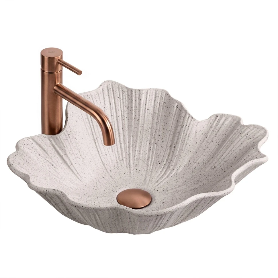 умивальник Rea Flower 47,5x40 накладний Beige матовий (REA-U7888) - 2