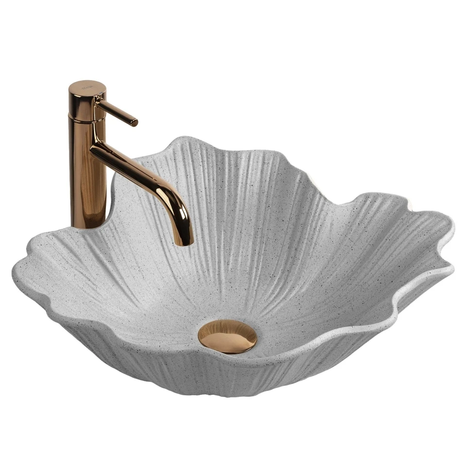 умивальник Rea Flower 47,5x40 накладний Grey матовий (REA-U7885) - 2