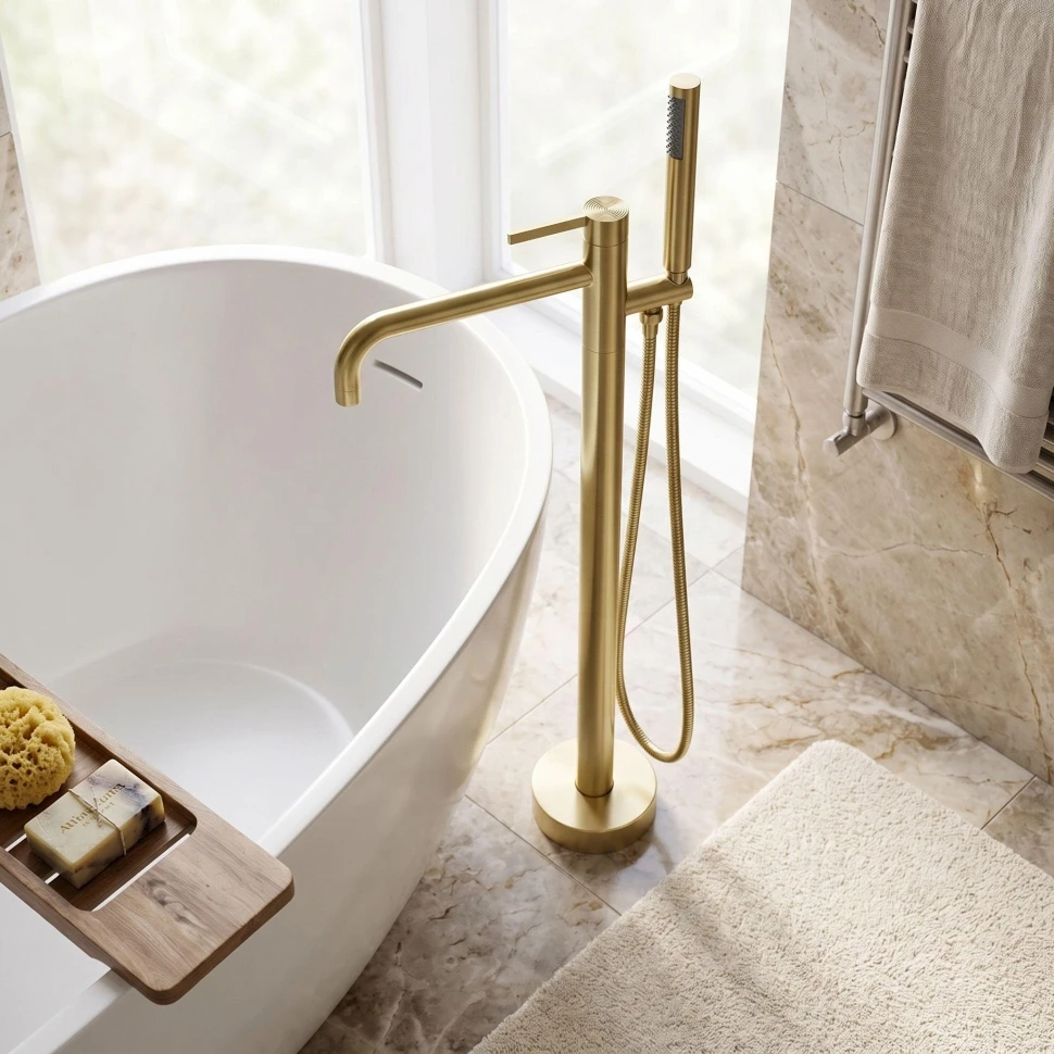 змішувач для ванни для підлоги Rea Foster brushed gold (REA-B2251)