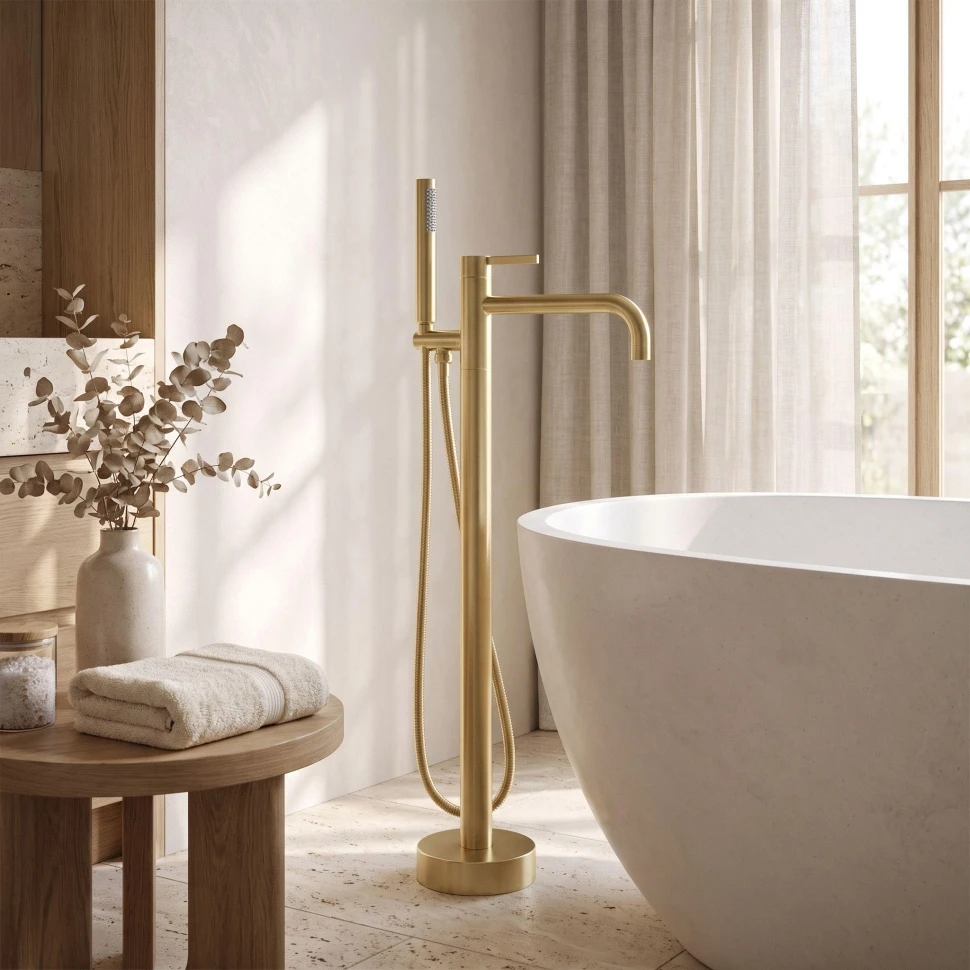 змішувач для ванни для підлоги Rea Foster brushed gold (REA-B2251) - 2