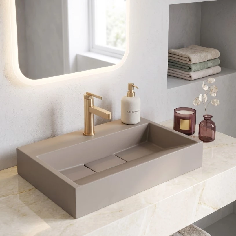 умивальник Rea Goya 37x60 taupe (REA-U4413) - 2