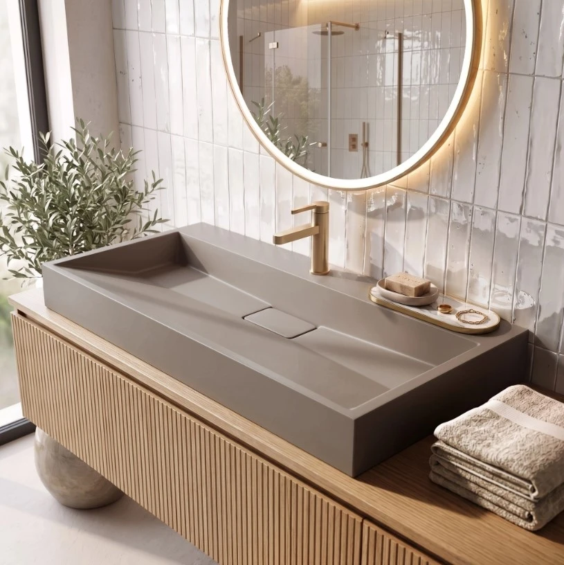 умивальник Rea Goya 46x100 taupe (REA-U4415) - 2