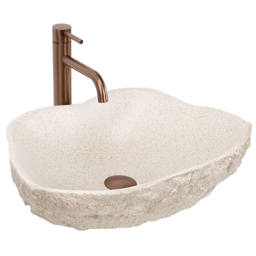 умивальник Rea Isla 49x37 накладний Warm Beige матовий (REA-U7882) - 2