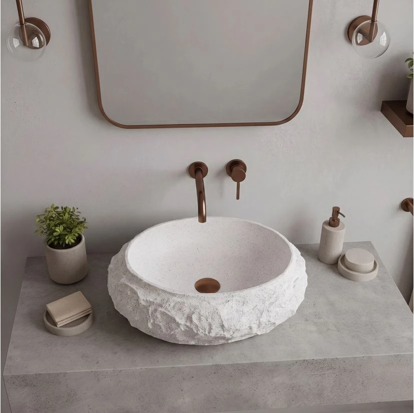 умивальник Rea Mika 37,5x25,5 накладний Light Grey матовий (REA-U3223)