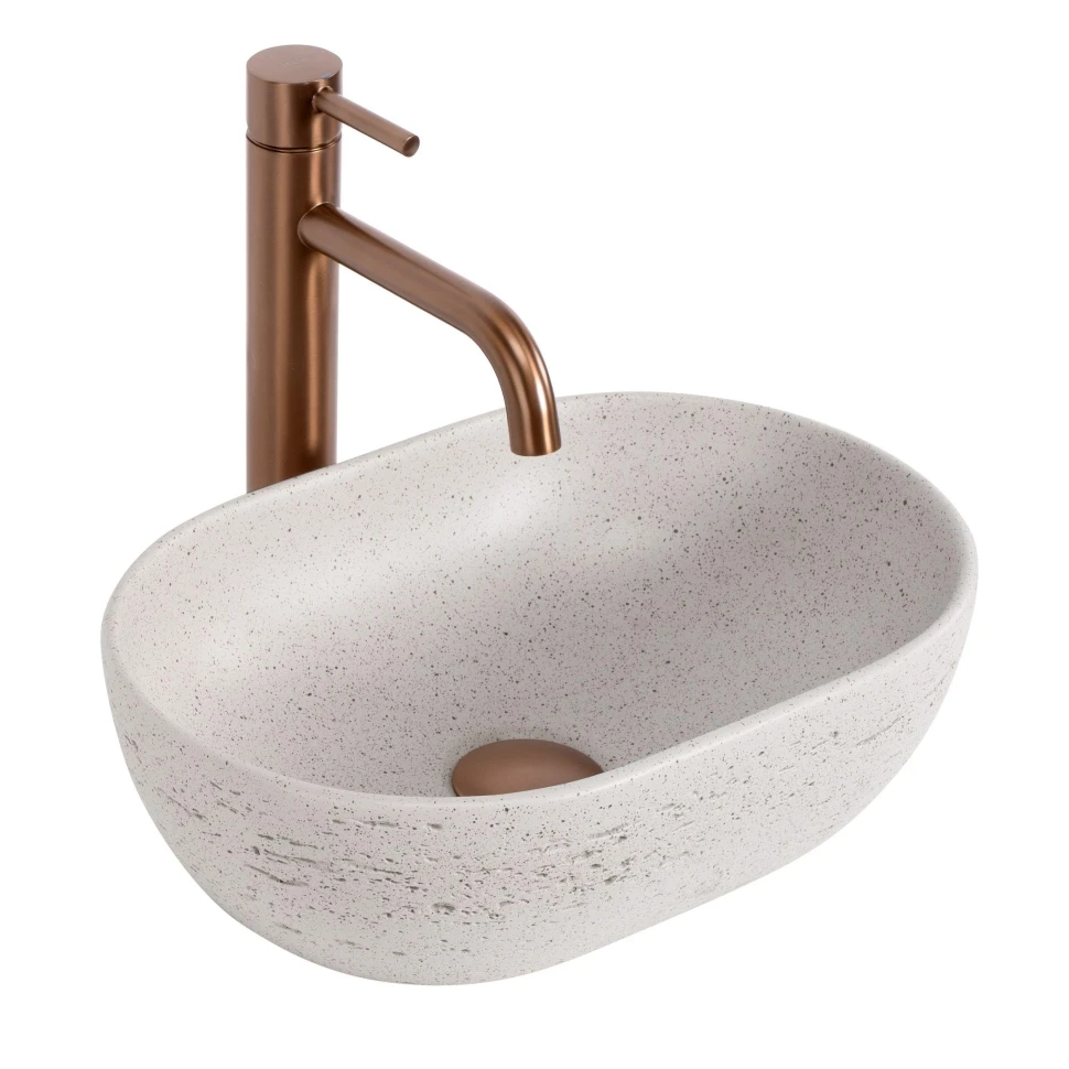 умивальник Rea Mira 37,5x25,5 накладний Greige матовий (REA-U3224) - 2