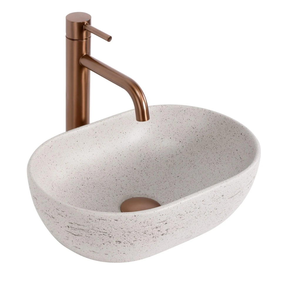 умивальник Rea Mira 37,5x25,5 накладний Greige матовий (REA-U3224)