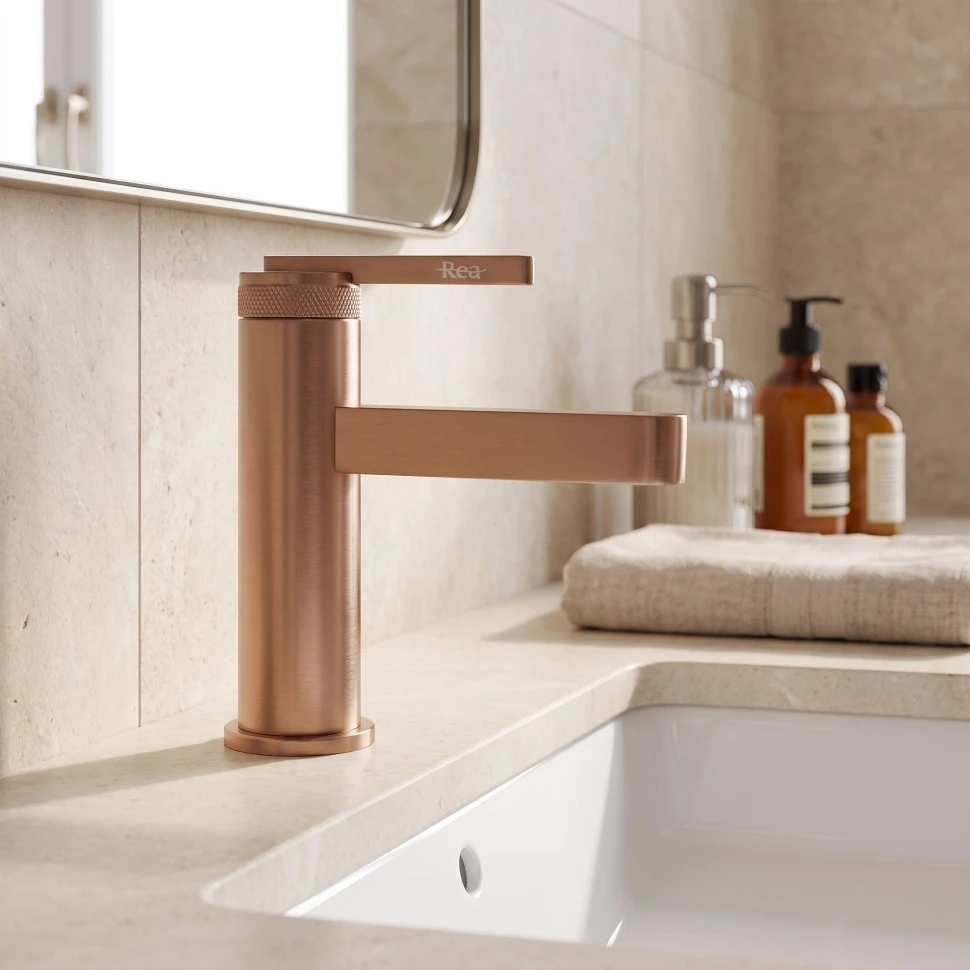 змішувач для умивальника Rea Grace brushed copper (REA-B8933)