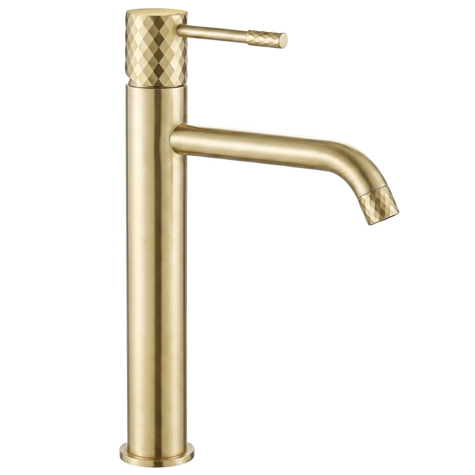 змішувач для умивальника Rea Lungo Diamond high brushed gold (REA-B9845) - 2