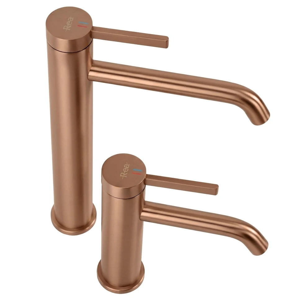 змішувач для умивальника Rea Rivo brushed copper (REA-B6537)