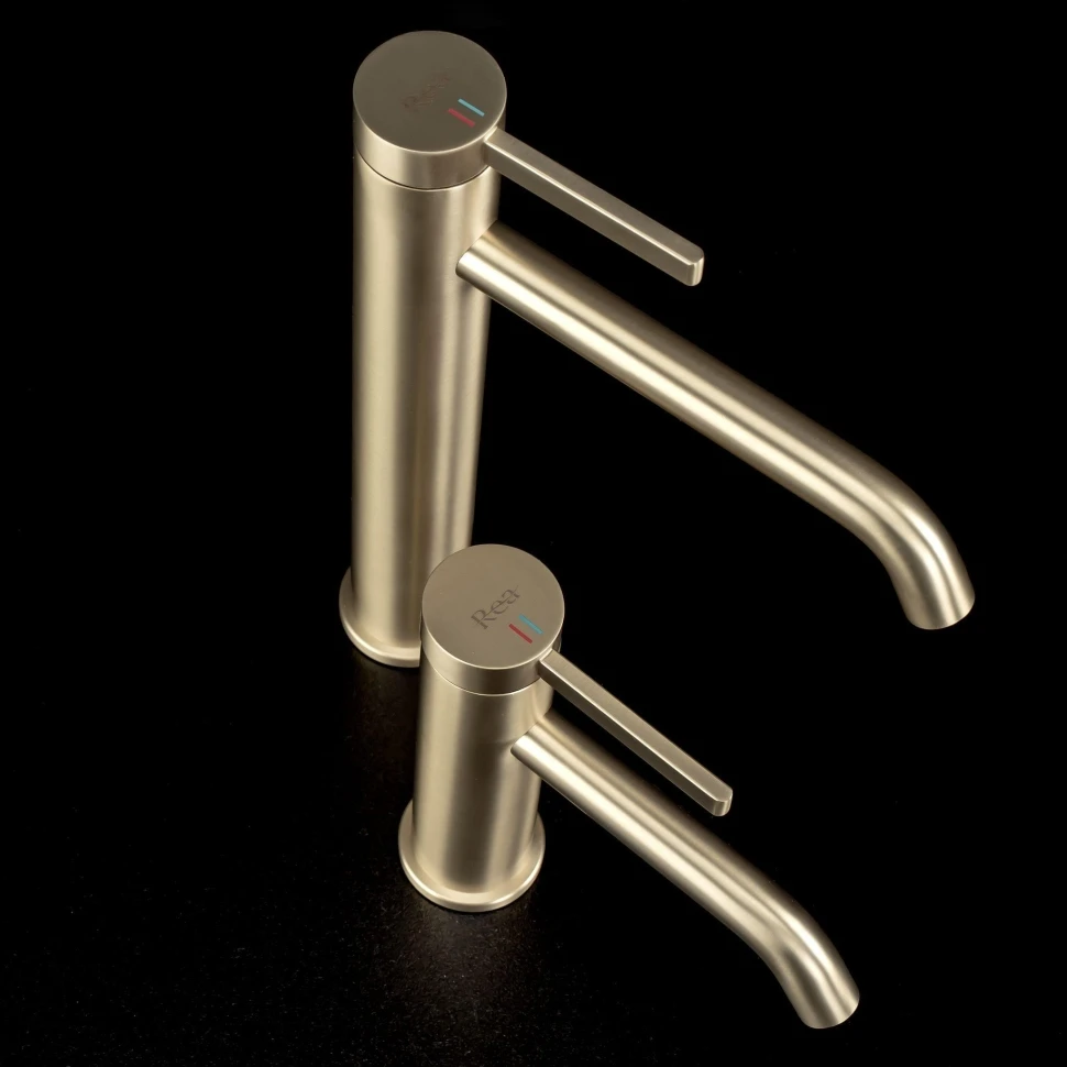 змішувач для умивальника Rea Rivo brushed gold (REA-B6533)