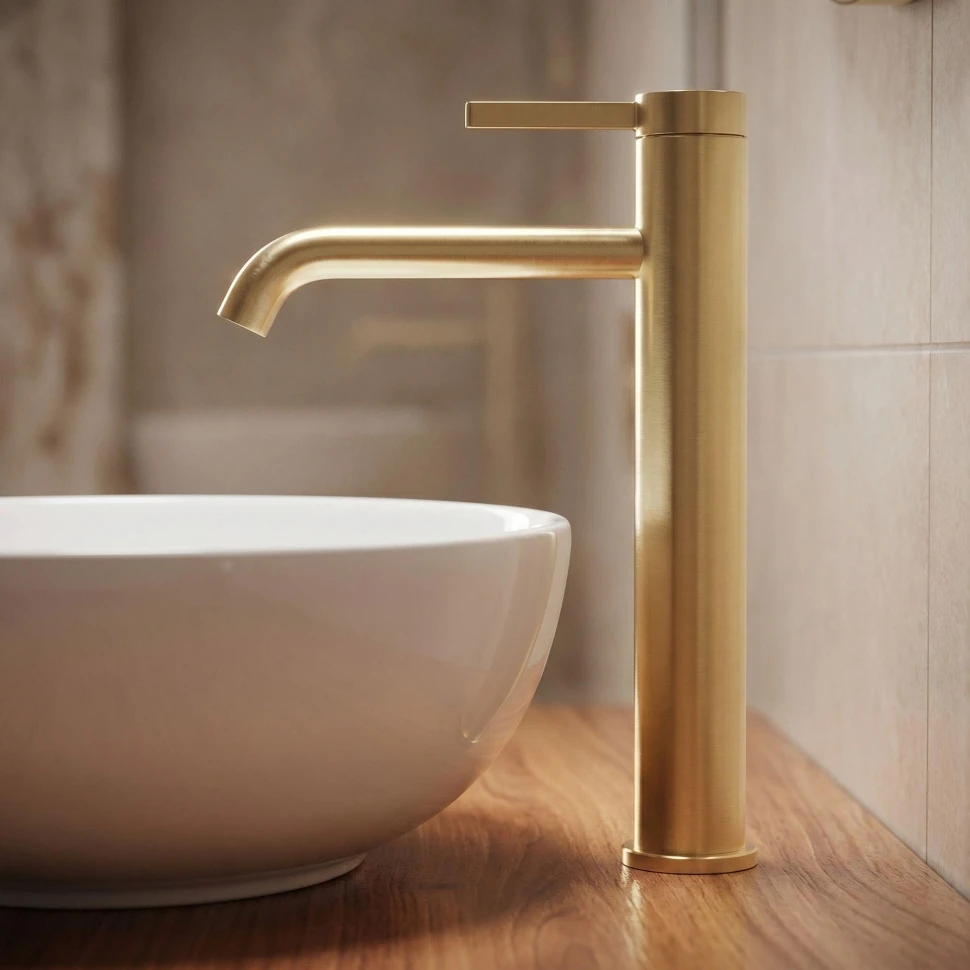змішувач для умивальника Rea Rivo brushed gold (REA-B9321)