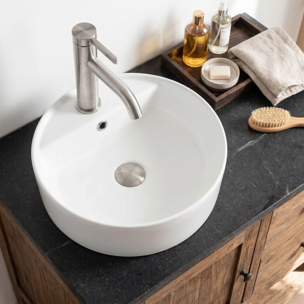 змішувач для умивальника Rea Rivo brushed nickel (REA-B6530)
