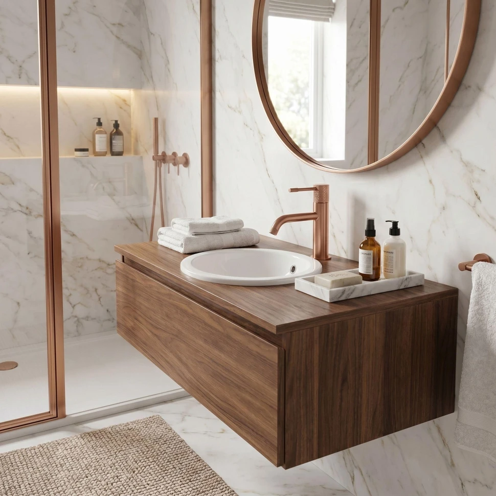 змішувач для умивальника Rea Venti Low brushed copper (REA-B9786)