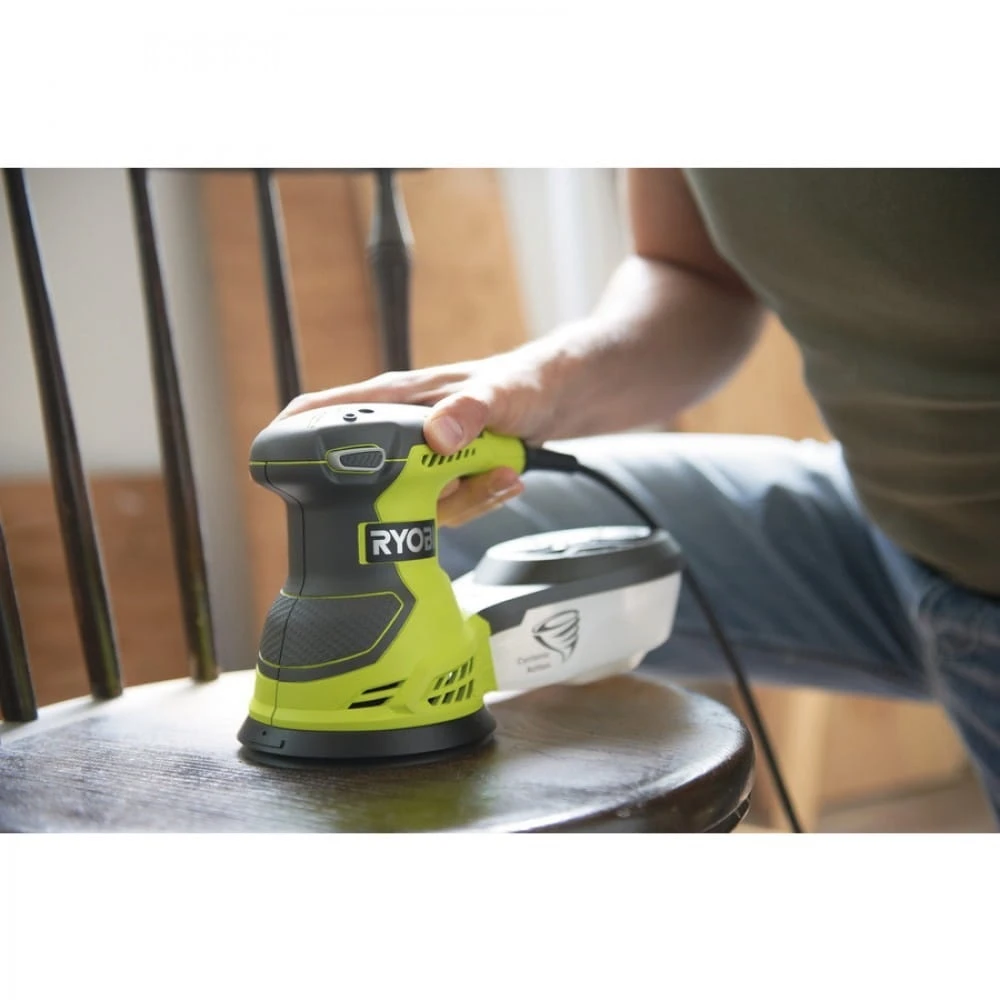 Шліфмашина ексцентрикова Ryobi ROS300A 300Вт 125мм 7000-12000об/хв +20 шліфлистів 1.7кг - 2