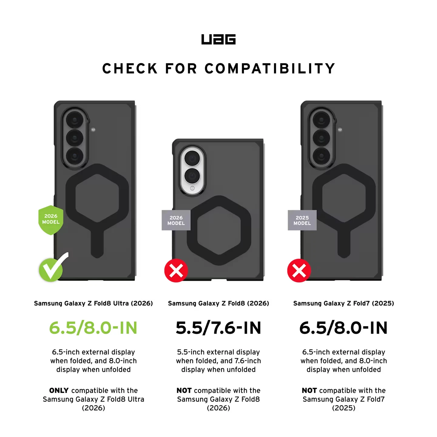 Чохол UAG для Samsung Galaxy Z Fold 8 Ultra, Mouve with Magnet, Ice - 2