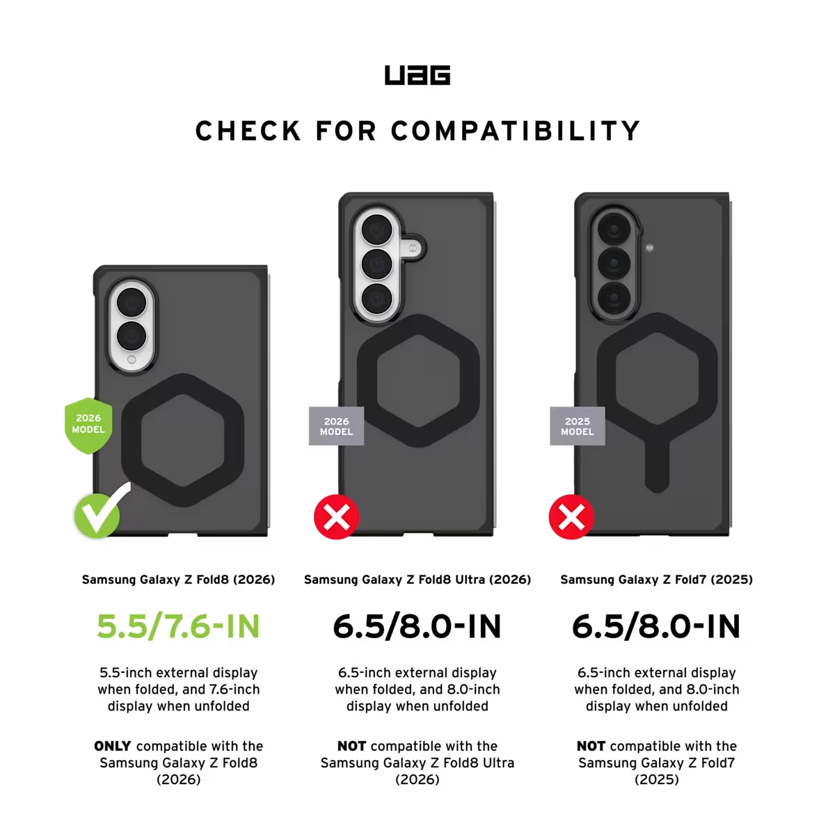 Чохол UAG для Samsung Galaxy Z Fold 8, Mouve with Magnet, Ice - 2