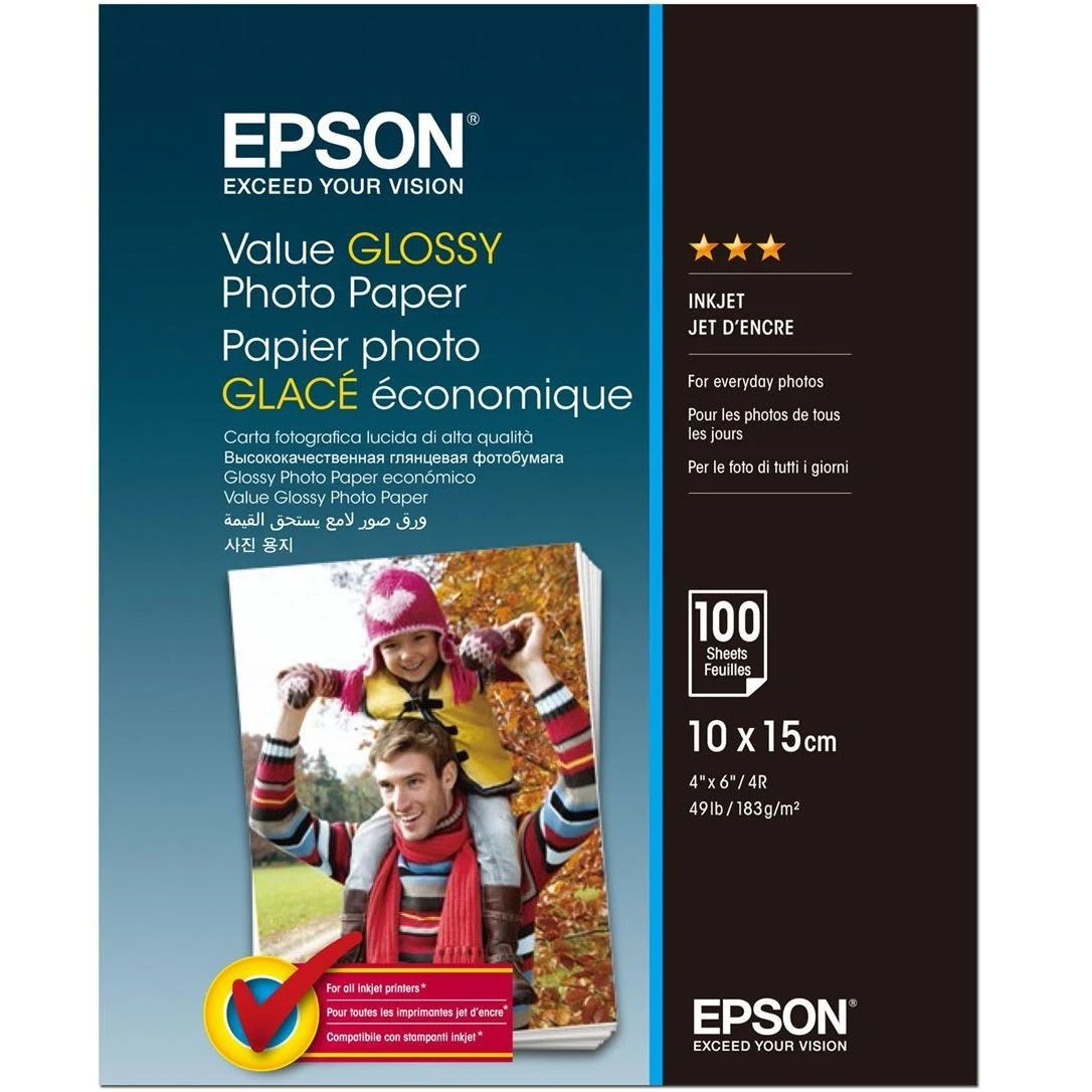 Фотопапір Epson  глянсовий 183г/м кв, 10см x 15см, 100 арк (C13S400039)