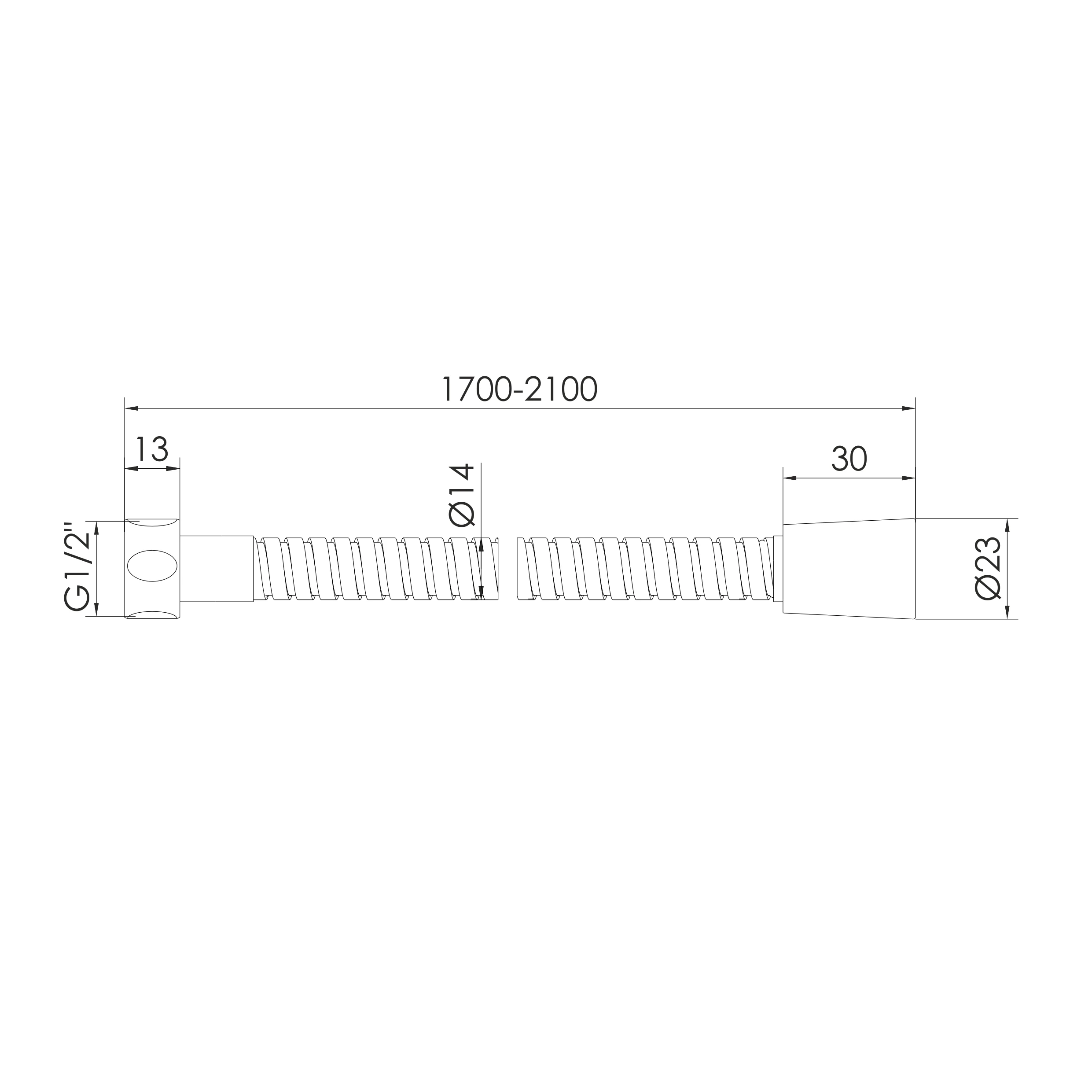 Шланг для душу RJ OnTop, SS, 1700 мм, anti-twist, хром - 2