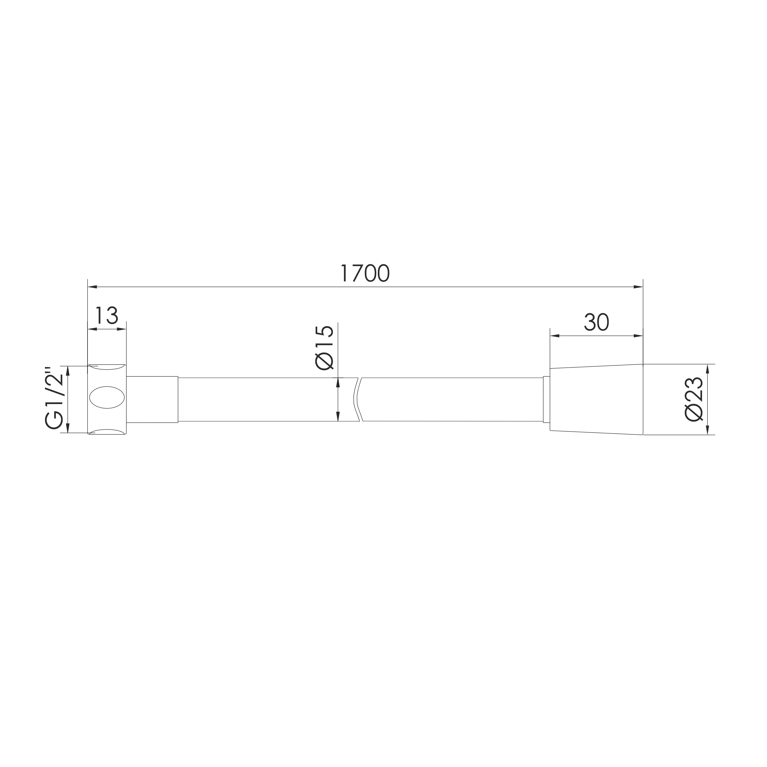 Шланг для душу RJ OnTop, PVC, 1700 мм, anti-twist, хром - 2