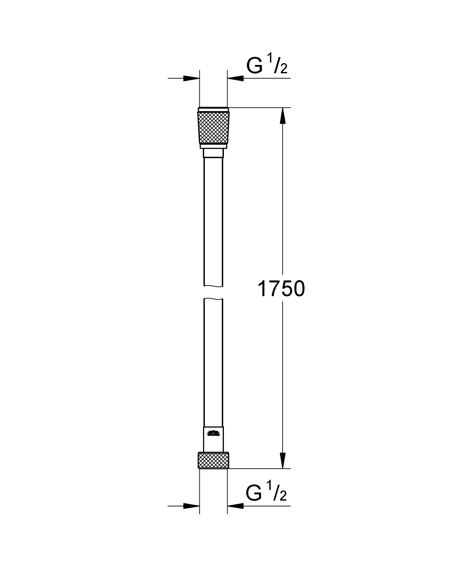 SILVERFLEX шланг для душу 1750 мм , кольор чорний матовий - 2