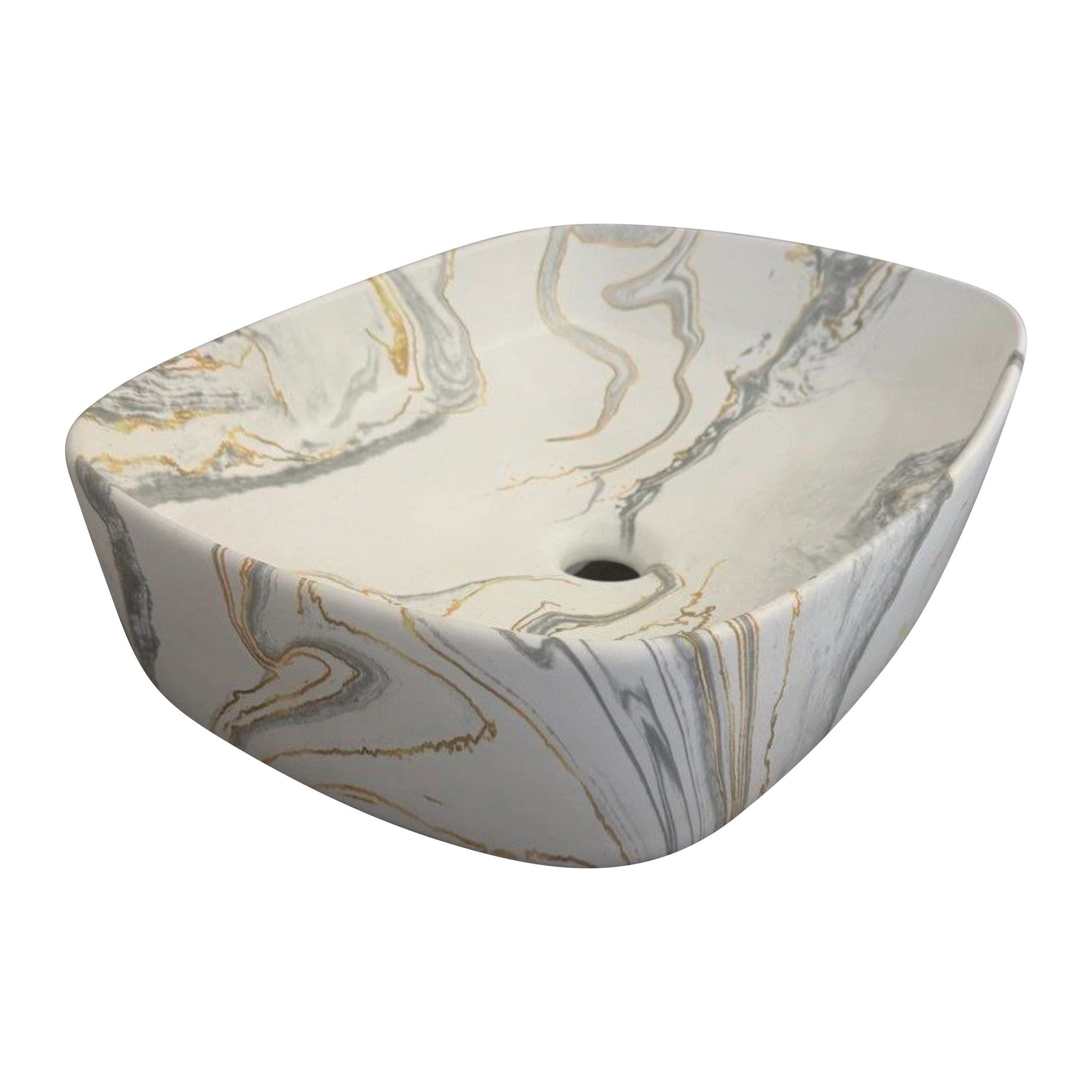 VOLLE PIEDRA Умывальник накладной 50*37*13,5 см, светлый мрамор
