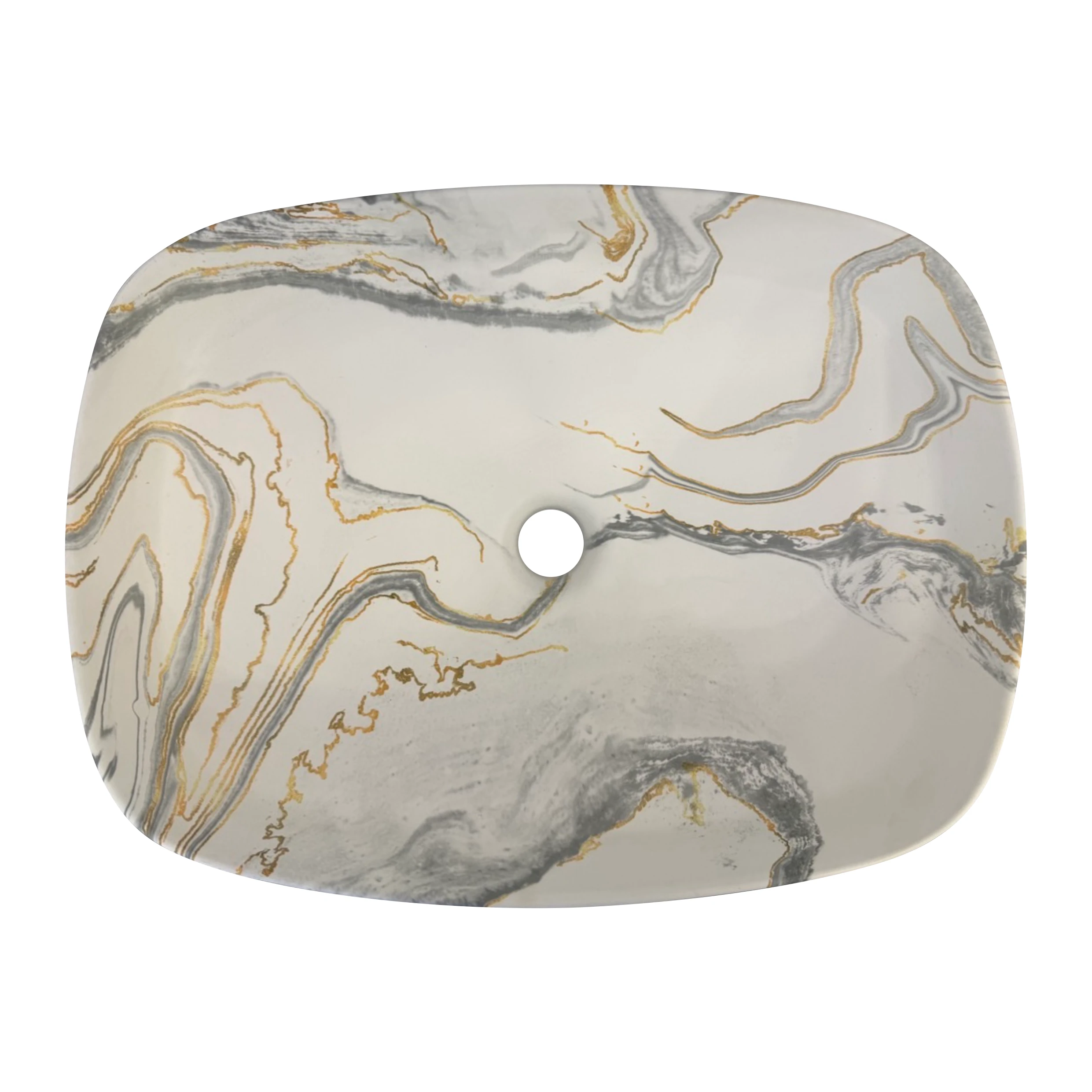 VOLLE PIEDRA Умывальник накладной 50*37*13,5 см, светлый мрамор - 2
