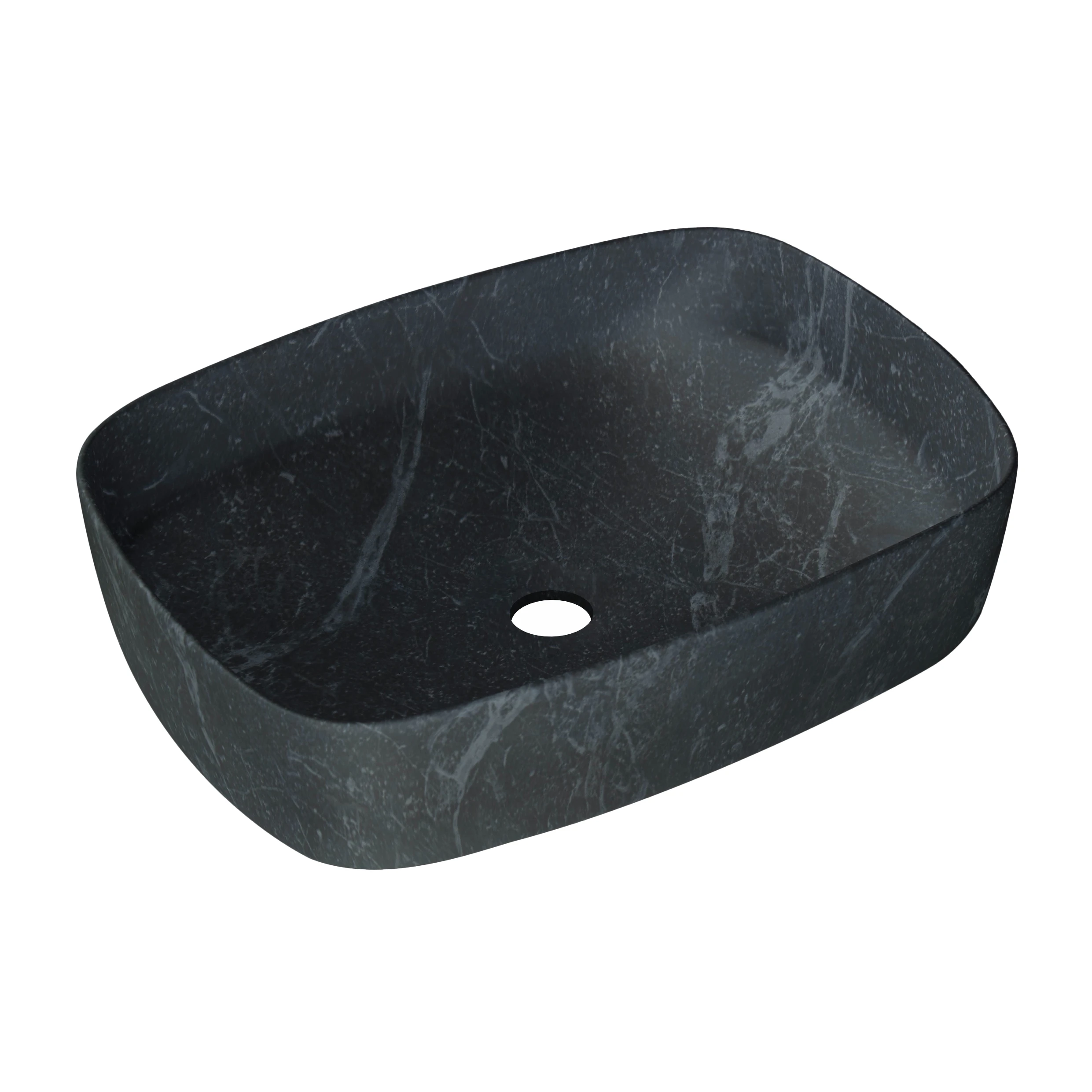 VOLLE PIEDRA Умывальник накладной 50*37*13,5 см, темный мрамор