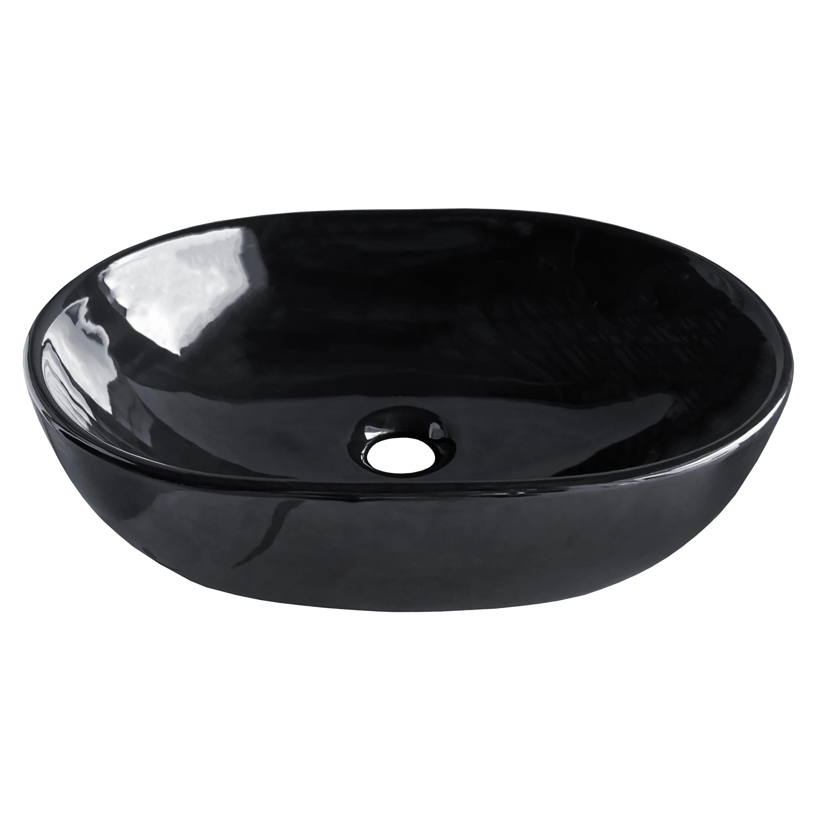 BLACK AMADEUS M Умывальник 48*35*14,5 см овальный черный, накладной