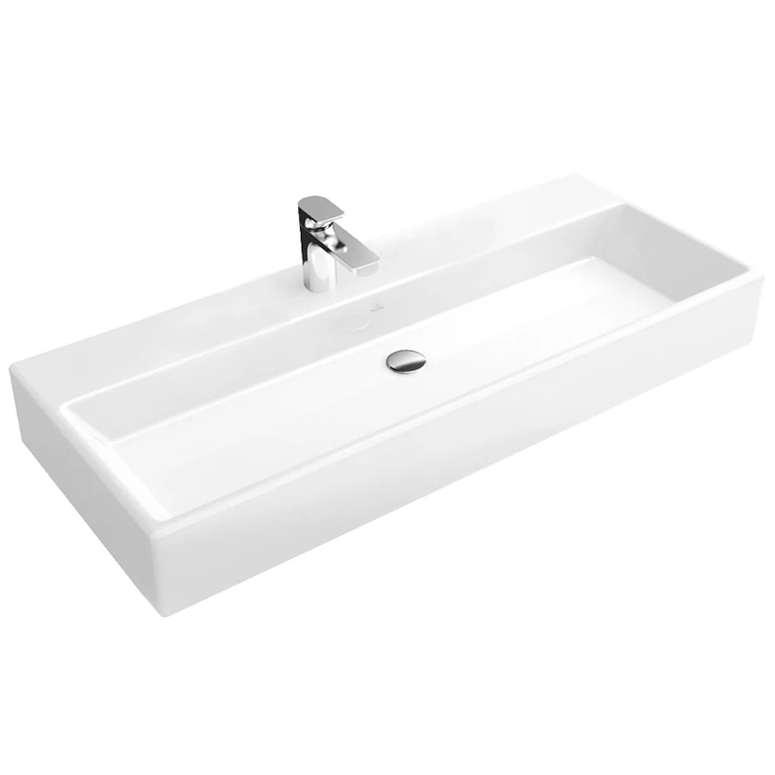 MEMENTO Умивальник меблевий 100*47см, з отв, з переливом, White Alpin