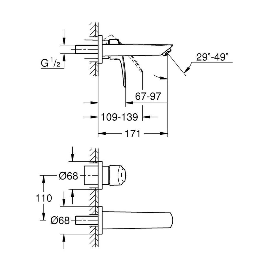 Смеситель для раковины GROHE EUROSMART 29337003 - 2