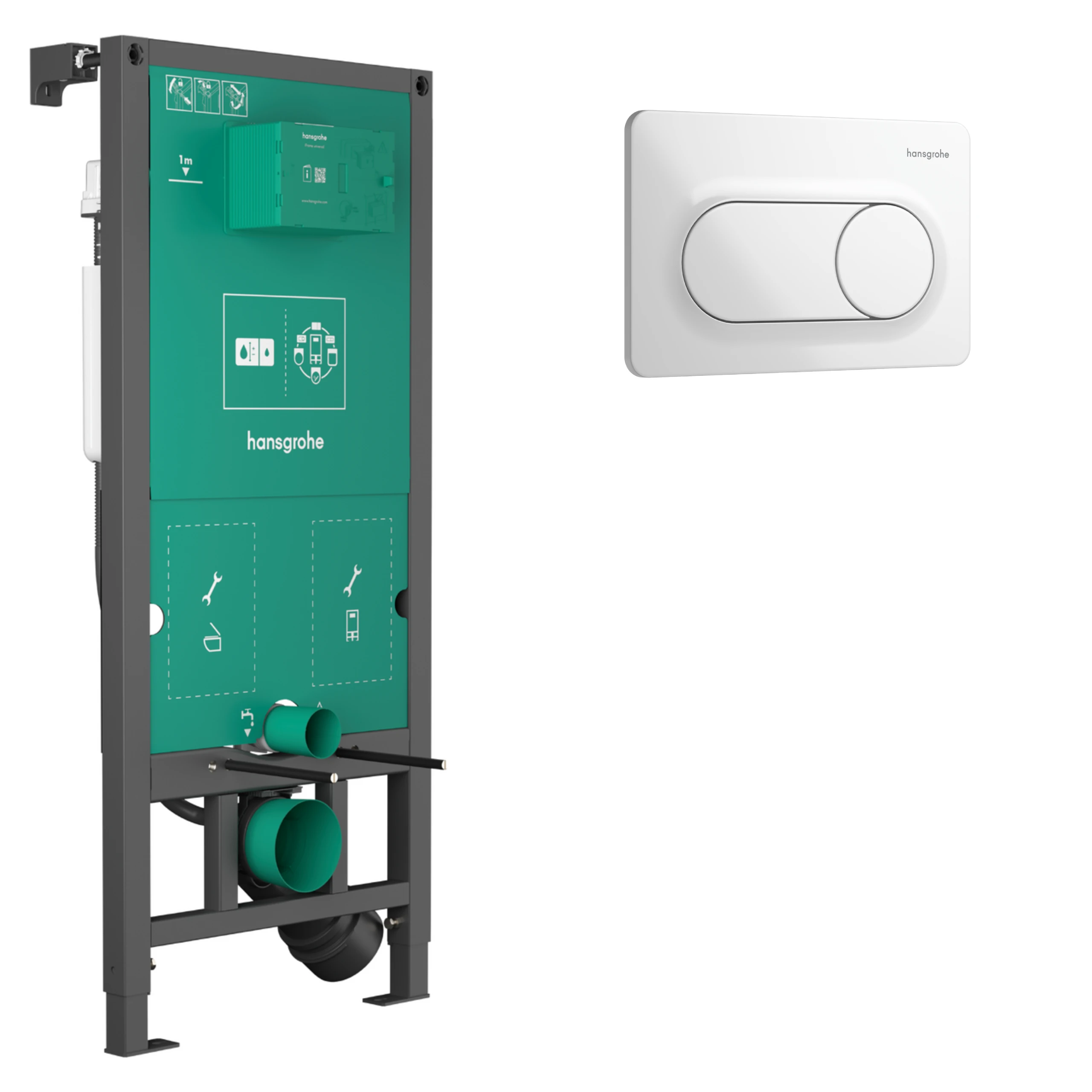 iFRAME ORIGINAL S  інсталяційний комплект для підвісного унітазу (01022180+66002450), кнопка біла