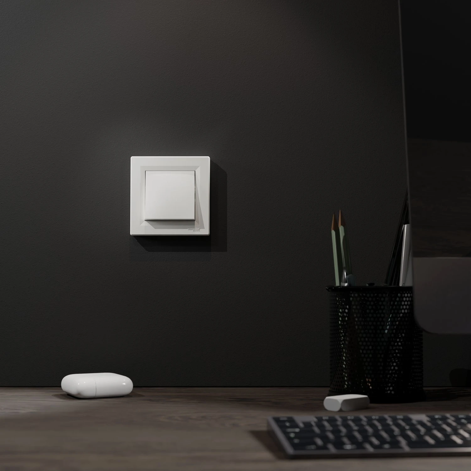 Перемикач 1-клавішний Schneider Electric, Asfora (білий, самозажимний) - 2