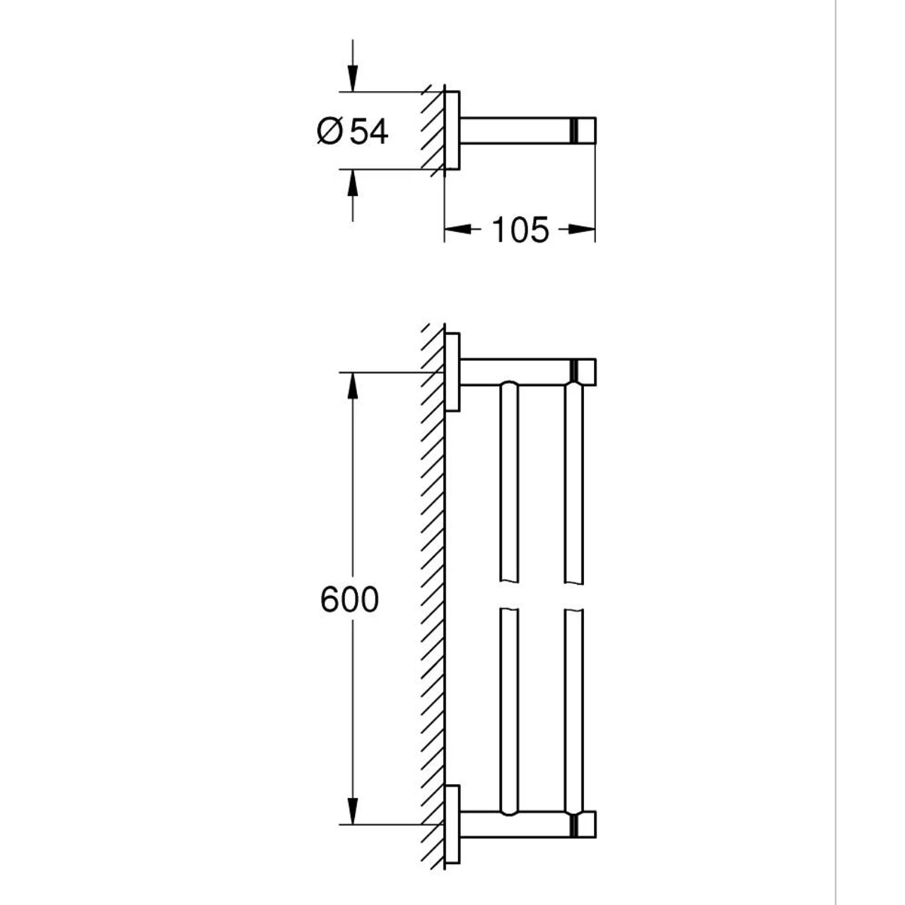 GROHE ESSENTIALS двойной полотенцедержатель, матовый черный - 2