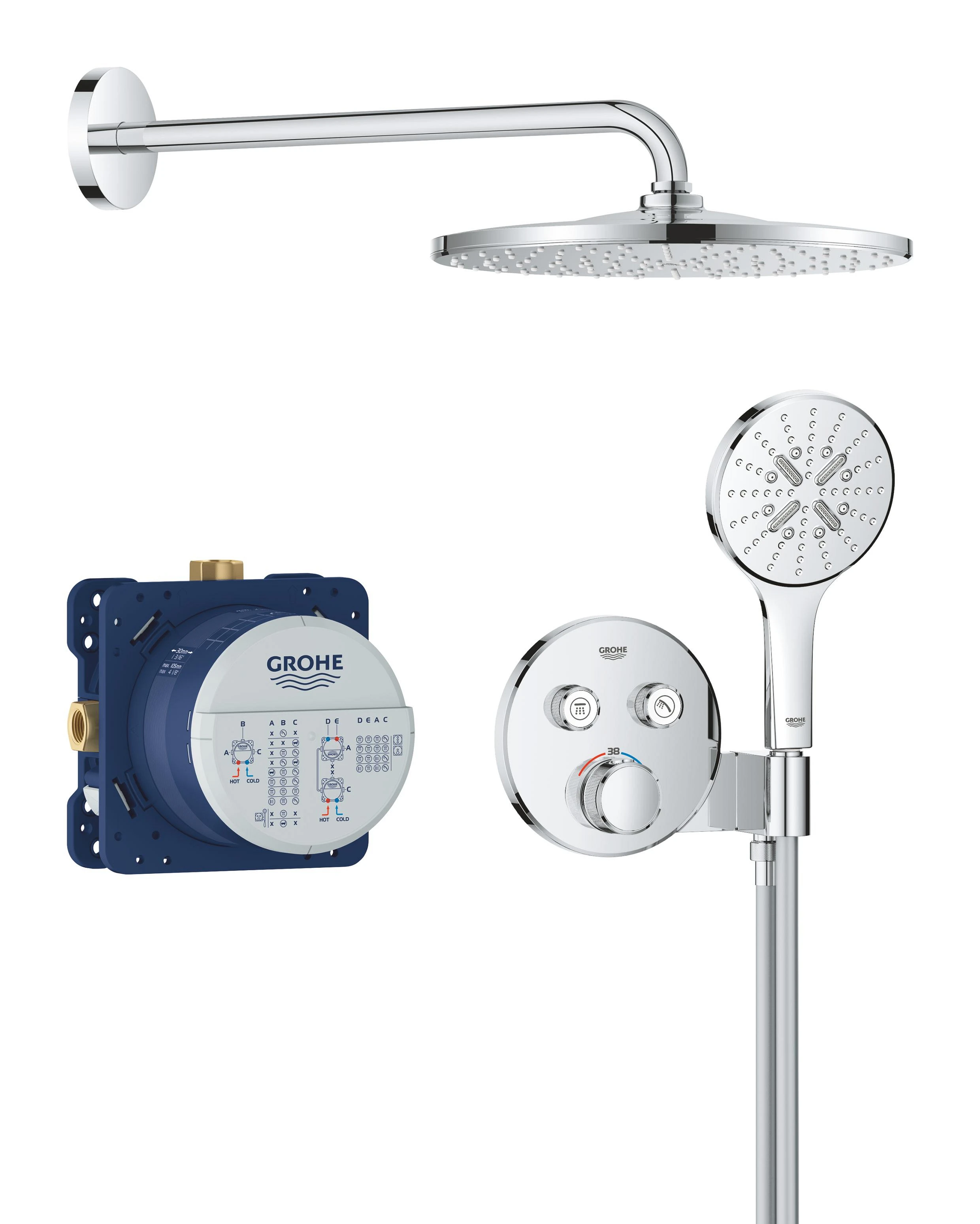 Grohe GROHTHERM SMARTCONTROL набор прихованого монтажа с верхним душем 310 , цвет хром