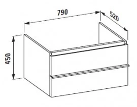 LAUFEN CASE шафка 79*52*32/45см, з 2ма висувними ящичками, з сифоном, вiдкритий зверху та з тилу, ко - 2